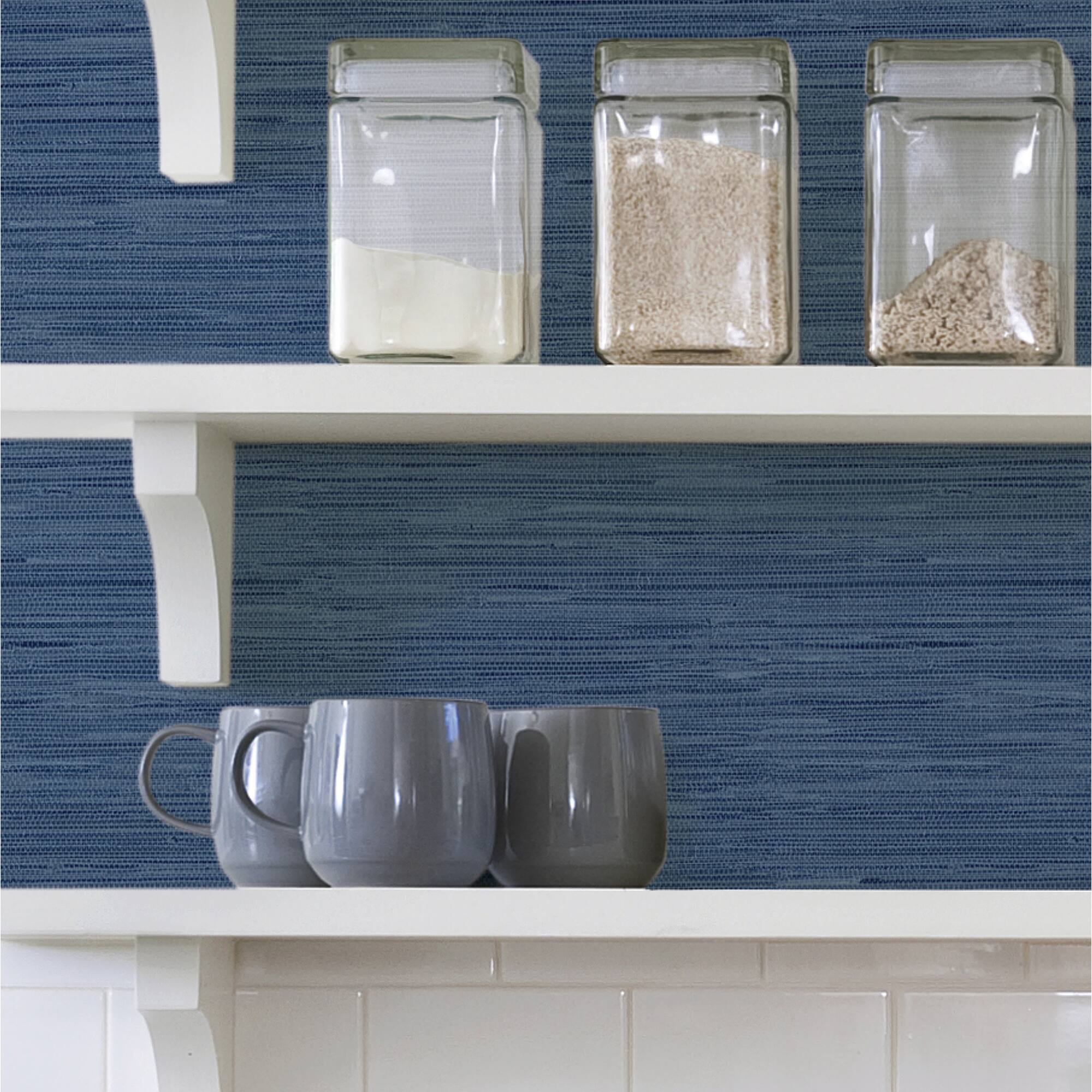 InHome Avery Weave Navy Peel & Stick Wallpaper